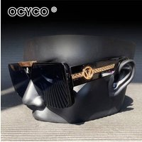 AliExpress OCYCO Fashion Square Steampunk Sunglasses Men Women Vintage Punk Sun Glasses UV400 Classic Letter V Shades Cycling Driving Eyewear