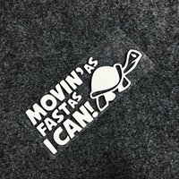 1PC Funny Turtle "Movin' As Fast As I Can" Sticker Set, Multicolor Waterproof Vinyl Decal for Car Bike