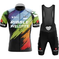 Team 2026 Men RIBBLE Summer Short Sleeve Cycling Jersey Set MTB Maillot Ropa Ciclismo Bicycle Wear Breathable Cycling Clothing