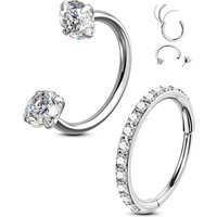 2PCS Nose Rings Hoops, 316L Horseshoe Threadless Nose Rings, Septum Clicker Daith Tragus Helix Rook Eyebrow Lip Piercing Jewelry