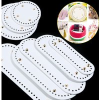 PU Leather Round Oval Bottom White Handmade Knitted Crochet Bags Bottom For Home Decor Knitted Bags Universal Bottom Accessories
