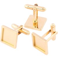 6pcs Stainless Steel Cufflink Base Blanks Gold Plated Fit 12mm Cabochon Cufflinks Bezel Settings Diy Jewelry Making Accessories