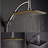 8inch Chrome Rainfall Shower Head Faucet Extension with Shower Arm and Hose Kit