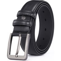 Herren-Ledergürtel mit Dornschließe, Rindsleder, hochwertige Freizeitgürtel für Herren, Schwarz, Kaffee