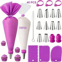 Cake Decorating Tool Set Silicone Pastry Bags DIY Cake Icing Piping Stainless Nozzle Reusable Cream Decorating Mouth Baking Tool