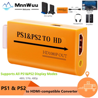 PS1 & PS2 to HDMI-compatible Converter PlayStation 1/2 to HDMI-compatible Adapter With 3.5mm Audio Jack for PS1 PS2 HDTV Monitor