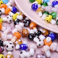 10/11Pcs Creative Cute Glass Mushroom Charms Mix Colors Vegetable Plants Pendant Fashion Diy Women Jewelry Necklaces Ornament
