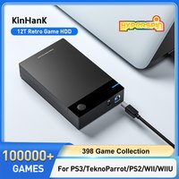KINHANK12TB Hyperspin HDD With 100000+ Retro Games For PS4/PS3/PS2/Wii/Wiiu/SS/N64 Portable Game HDD For Win 7/8/10 PC
