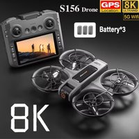 Upgrade S156 Drone 8K HD Dual Camera 3 Battery 5G WiFi FPV Brushless Motors Optical Flow Hover Avoidance GPS Four-Axis Drone