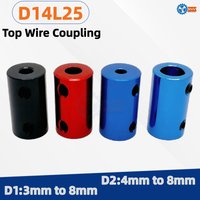 D14L25 Flexible Jaw Coupling 14x25mm 3/4/5/6/6.36/7/8mm Bore Blue Black Red Aluminum Shaft Coupler for Stepper Servo Motor CNC