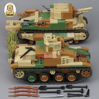 Military Weapons Toy WW2 Japanese Army Soldier Heavy Armored Vehicle Car Tank Gun Cannon Scene Building Blocks Bricks Model Toys