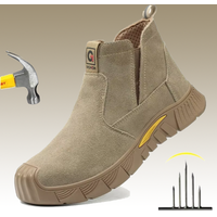 Safety Boots Men Welder Safety Shoes Anti-Smash Indestructible Leather Material Work Boots Steel Toe Security Boots Footwear