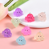 10Pcs Sweet Luminous Fish Resin Charms Hook DIY Jewelry Making Accessories Keychain Phone Pendant Funny Glow Figurine Arts Decor