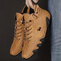 Baskets en cuir pour hommes, mocassins de marche en plein air, confortables, bottines de luxe, décontractées, nouvelle collection 2023
