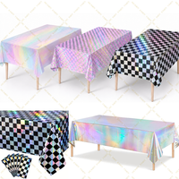 Glittering Laser Party Tablecloth Birthday Decoration Wedding Party Large Tablecover Home Table Decor Baby Shower Party Supplies