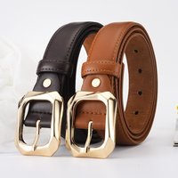 Neuer Damengürtel Trend Gold Nadelschnalle Gürtel PU-Ledergürtel Authentischer passender Jeans Günstiger Gürtel