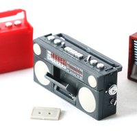 1:12 Dollhouse Miniature Retro Radio Model Record Transceiver Toy Home Decor