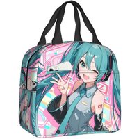 Hatsune Miku Anime Lunch Bag Women Reusable Cooler Thermal Insulated Lunch Box for Work School Travel Storage Food Bento Box