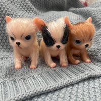 5Inch Full Body Silicone Cute Mini Animals Chihuahua Dog Dolls Lifelike Newborn Bebe Dogs Toy Gift for Kids