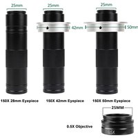 YIZHAN 0.5X Dodatkowa soczewka Barlowa, obiektyw 150X z mocowaniem C, obiektyw zoom 25mm, pole widzenia 28/42/50mm, średnica montażowa