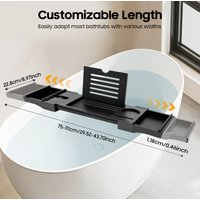 Black Bathtub Storage Rack Bath Tray Shelf Tub Retractable Load-capacity 5-10kg for Bathroom Bathtub