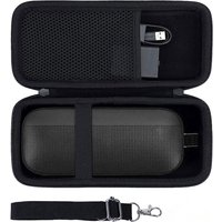 Hard EVA Case for Bluetooth Speaker, Portable Shockproof Travel Storage Bag with Shoulder Strap, Audio Organizer (Bag Only)