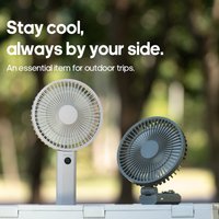 HOMEFISH Portable Handheld Rechargeable Fan LED Digital Display 180°Adjustable Rechargeable Fan 4 Speed Wind Camping Tripod Fan
