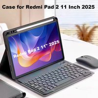 Case for Redmi Pad 2 11 Inch 2025, Bluetooth keyboard case for Xiaomi Redmi Pad 2 11-inch