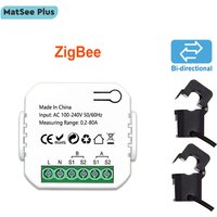 Tuya Smart ZigBee numérique compteur d'énergie moniteur d'énergie 1, 2 canaux bidirectionnel avec transformateur de courant application moniteur solaire 80A 110v / 240V 50 / 60Hz entrée / sortie
