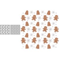 MangoCraft 2PCs 2023 Winter Plastic Stencils Snowflake Gingerbread Man Stencil For Decor DIY Scrapbooking Cards Album Background