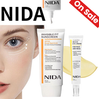 NIDA Skincare Set, SPF50 Invisible Fit Sunscreen & Revive Eye Cream, UVA/UVB Protection Anti‑Aging Cream for Dark Circles