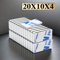 20x10x4-5mm Super Powerful Block Neodymium Magnet With double-sided adhesive Magnet N35 Strong Permanent Magnetic imanes