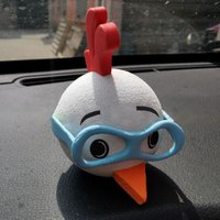 1Pc Cute Random Color Glasses Chicken Car Antenna Pen Topper Aerial EVA Ball Decor Toy Gift