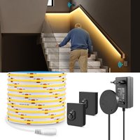 Two PIR Motion Sensor Switch 24V COB LED Strip Light 320leds/m Ultra Bright Tape Lamp For Stair Kitchen Wardrobe Bed Room Decor