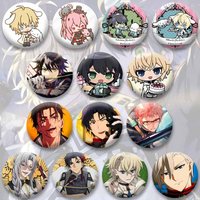 Funny Cartoon Seraph of The End Badge Anime Role Round Brooch on Backpack Clothes Decor Pins Jewelry Accessories Gift for Friend