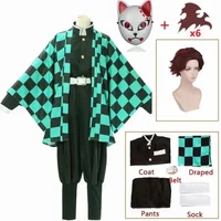 Kamado Tanjirou Anime Cosplay Costume pour enfants et adultes, Kimetsu No Yaiba Cartoon, Halloween Gifts