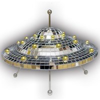 UFO Spaceship Disco Ball Home Décor Vintage Mirror Reflective Decorations UFO Space World Desk Ornaments Art Crafts 9inch*6.3in