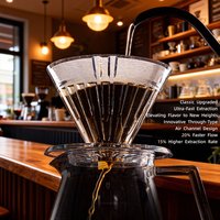 TIMEMORE Crystal-eye Turbo Dripper, Pour-Over Drip Coffee Filter Maker, Home Coffee Brewing Tool with Filter Papers Included