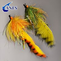 ANFS 1piece Big Zonker Streamer Flies for Freshwater Saltwater Fishing, Hand Tied Zonker Flies, Fly Fishing Hook