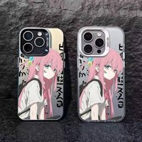 1pc B-Bocchi The Rock Anime Phone Case Laser IMD Color Silver Shell For IPhone 17 16 15 14 13 12 11 Air Pro Max Plus
