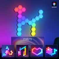 20/12/8/3Packs Hexagon Lights Wall RGB Panel Smart APP Hexagonal Modular Gaming Lights Night Music Sync Honeycomb Light Bedroom