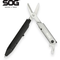 SOG Baton Q1 4 in 1 Multitool Tactical Pen w/ Foldable Scissors, Screwdriver, EDC Multifunctional Bike Tools Outdoor Accessories