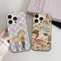 Cartoon C-CHARLIE AND LOLA Phone Case For iPhone 17 16 15 14 13 12 11 Pro Max Plus Corrugated Bumper Back Cover Shell