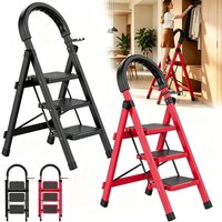 Échelle pliante à 3 marches, marches antidérapantes, échelle robuste en acier, capacité de 150 kg, marchepieds portables.