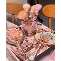 9th Anniversary Set Flower KnoDesktop Mirror Air Cushion Comb Brush Makeup Brush Storage Bucket