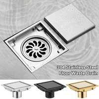 304 Stainless Steel Square Floor Waste Drain Tile Insert Accessories Large Flow Draine Drain Anti-odor Shower Grates Toilet