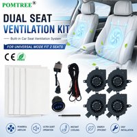 Universal Built-in Car Seat Ventilation Cooling System Kit Fit 2 Seats,With Single Head 3-level Switch For Car Modification