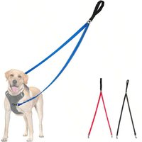 Double Dog Leash, No Tangle 360°Swivel Rotation Reflective Lead Attachment Adjustable Length Dual Two Dogs Lead Splitter, Comfor