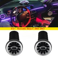 Car 2PCS LED Front Console Air Condition Replace AC Vent Turbo Outlet For Mercedes Benz C Class W204 2011 2012 2013