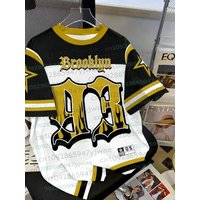 Summer New Brooklyn No.93 Personality American Jersey Women's Men's Casual Digital Print T Shirt Streetwear Vintage Beach Tshirt